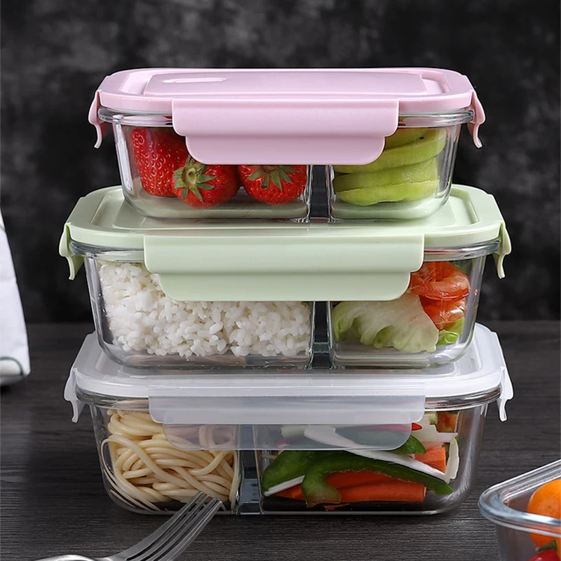 Meal Prep Glass Containers Oven Safe - Стеклянный ланч-бокс, герметичный ящик для хранения