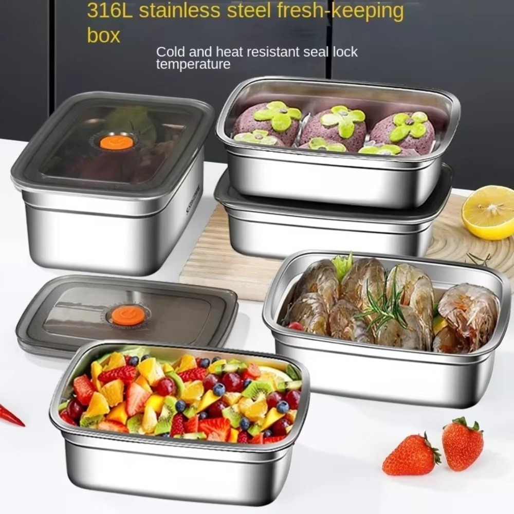 Meal Prep Freezer - Нержавеющая сталь, ланч-бокс для кемпинга, герметичная