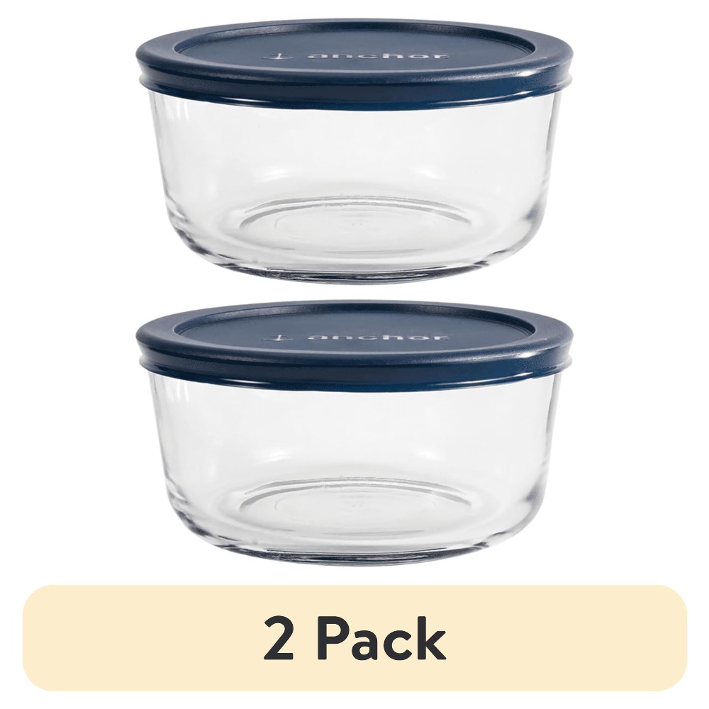 Meal Prep Glass Containers Oven Safe - Набор из 2 круглых стеклянных контейнеров