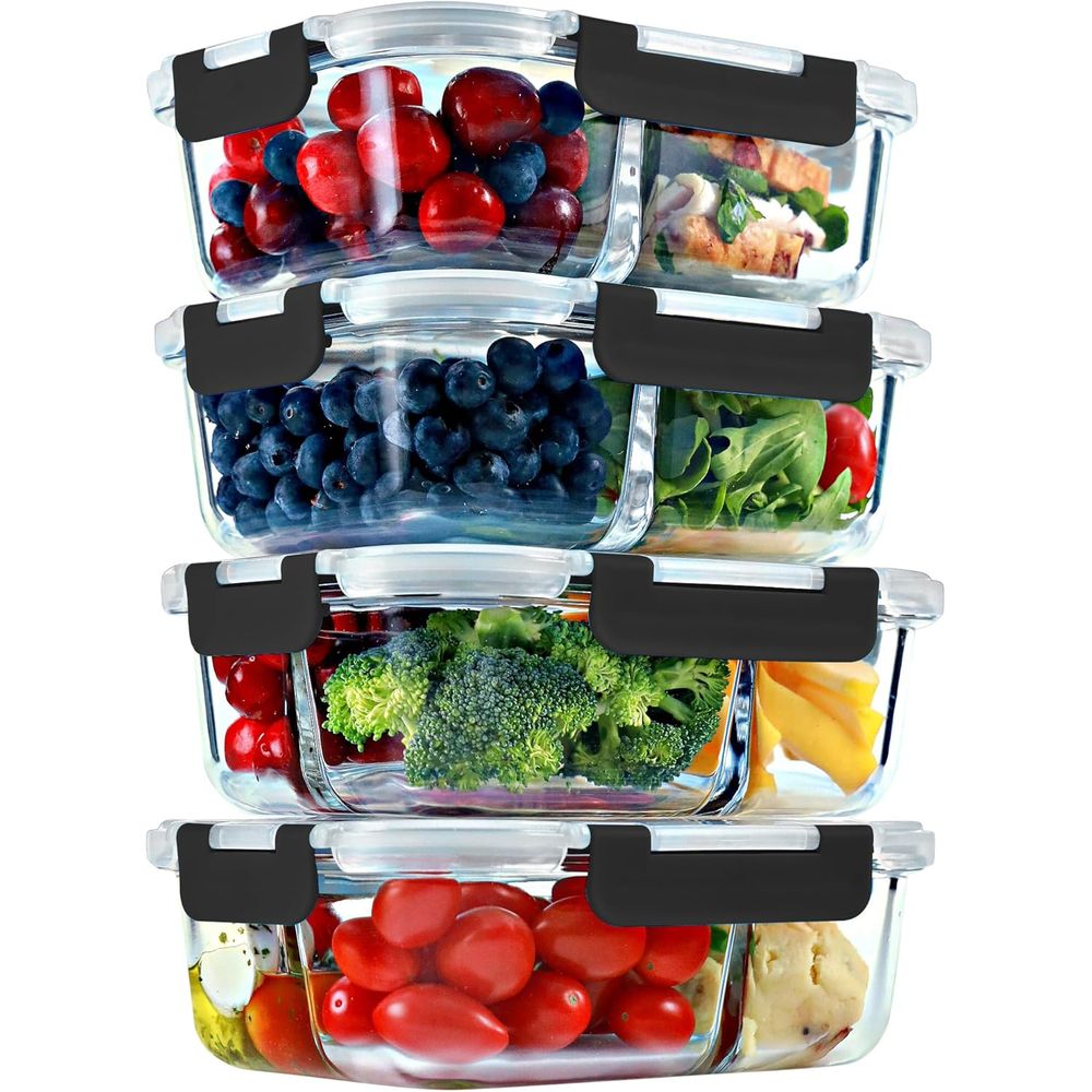 Meal Prep Glass Containers Oven Safe - Контейнеры для приготовления еды, 2 и