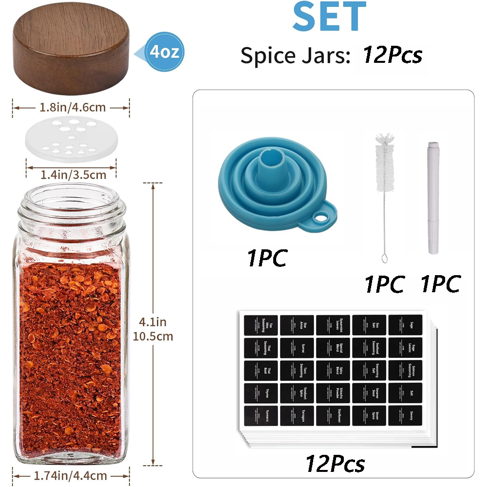 12 шт. стеклянные банки для сп – обзор и цена Spice Jar Labels