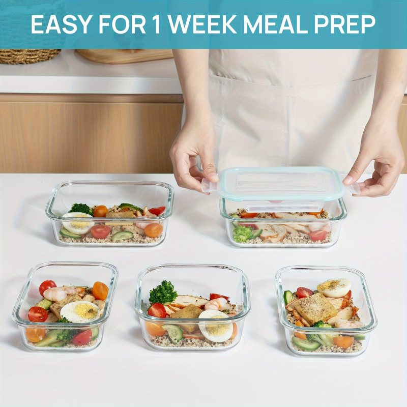 Набор из 8 герметичных стеклян – обзор и цена Meal Prep Glass Containers Oven Safe