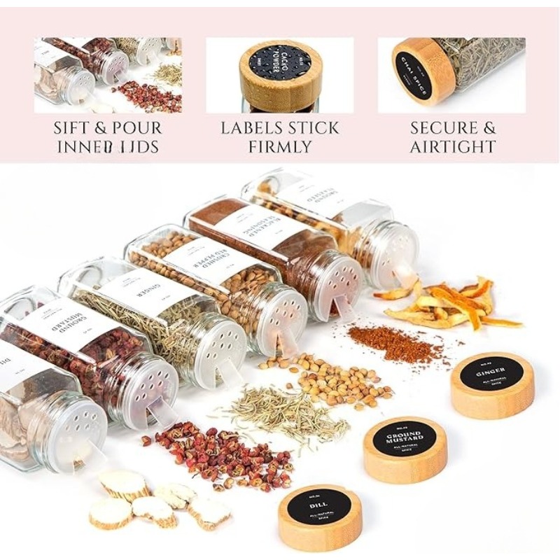 Набор квадратных баночек для с – обзор и цена Spice Jar Labels